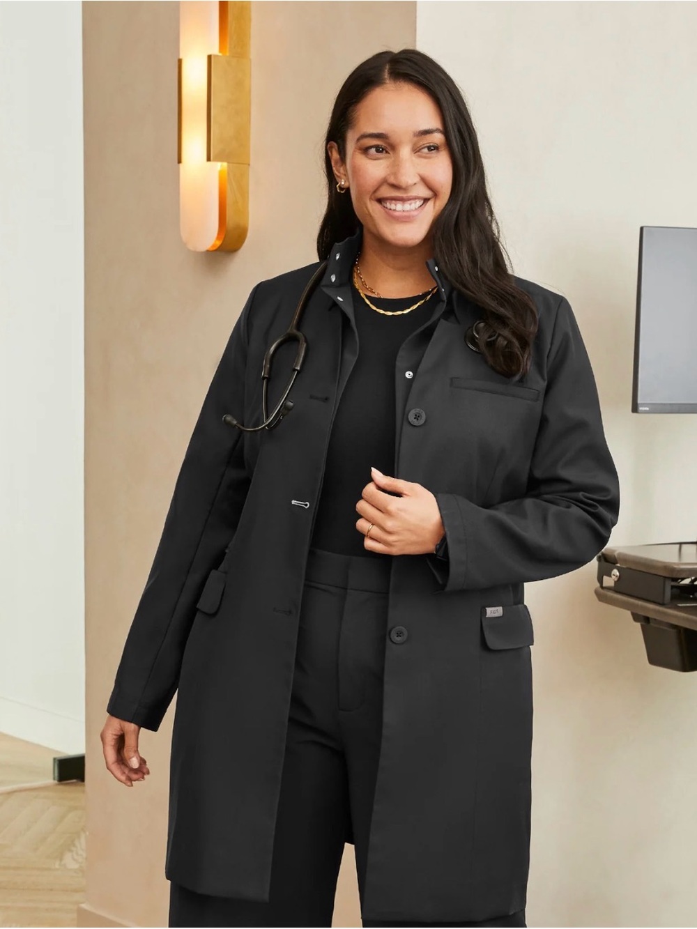 FIGSPRO Figs High Collar Lab Coat Women’s Scrub Jacket